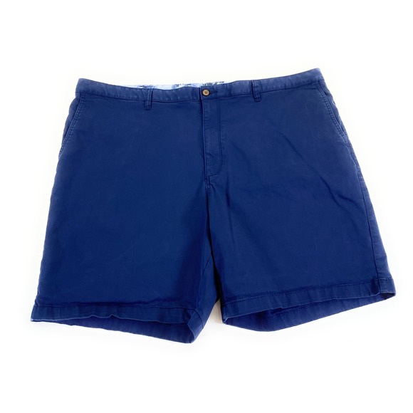 Tommy Bahama Men's Flat Front Cotton Stretch 8.5" Navy Blue Chino Shorts 48RG - Picture 1 of 11